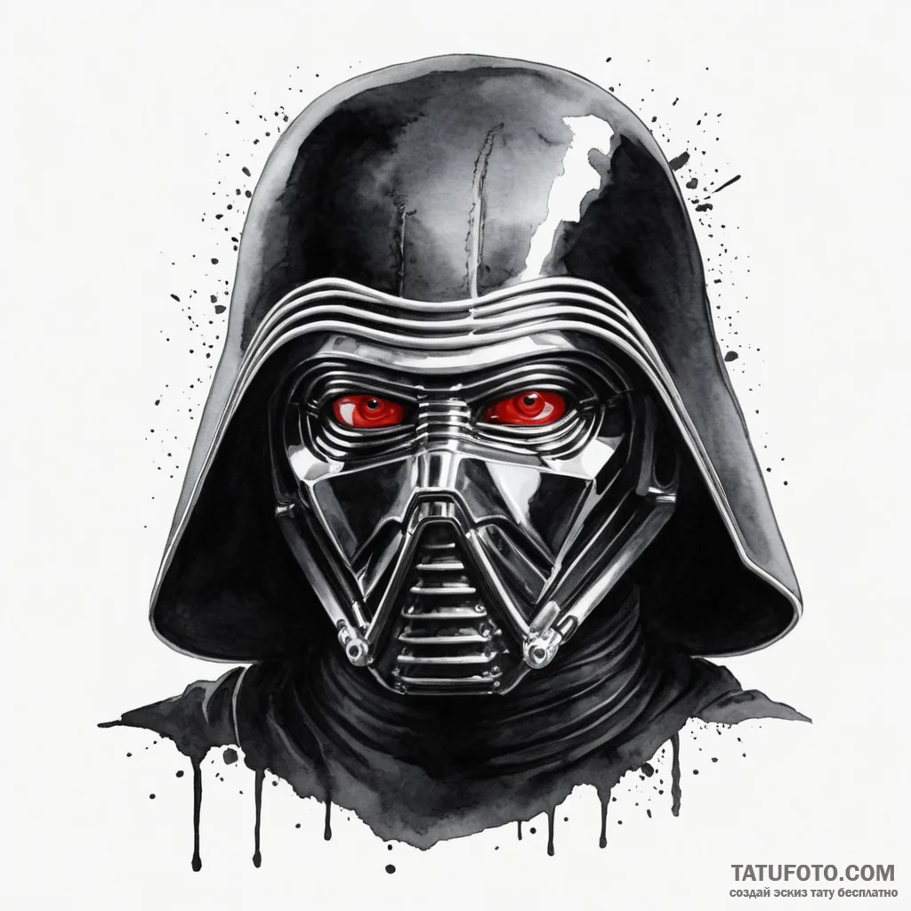 29. watercolor portrait of a sorrowful kylo r... - эскиз тату (№1750346383_0, 19.06.2025 15:19) — Tatufoto.com