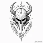 Neo-traditional design of the mythosaur skull… — эскиз тату (№1750346456_0, 19.06.2025 15:20) — Tatufoto.com