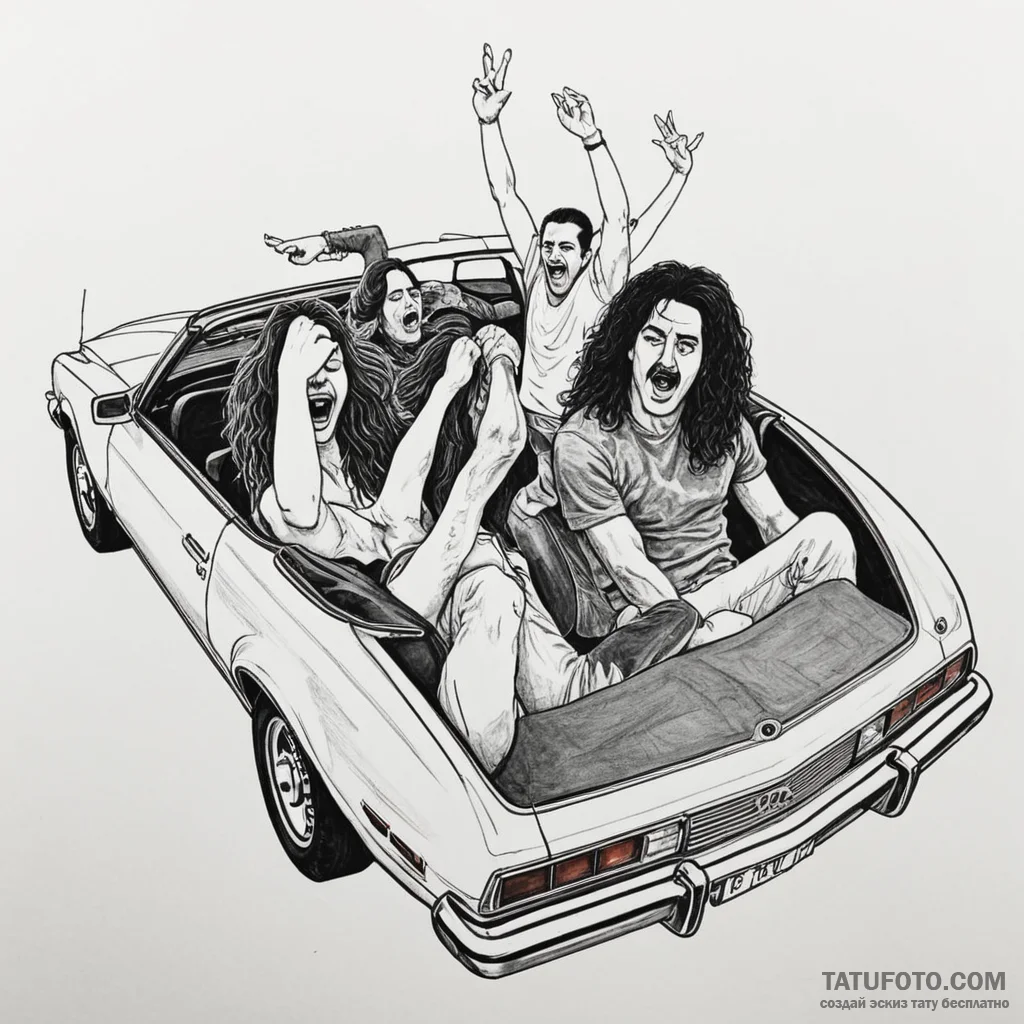 A linework tattoo of the "bohemian rhapsody"... - эскиз тату (№1750346686_1, 19.06.2025 15:24) — Tatufoto.com