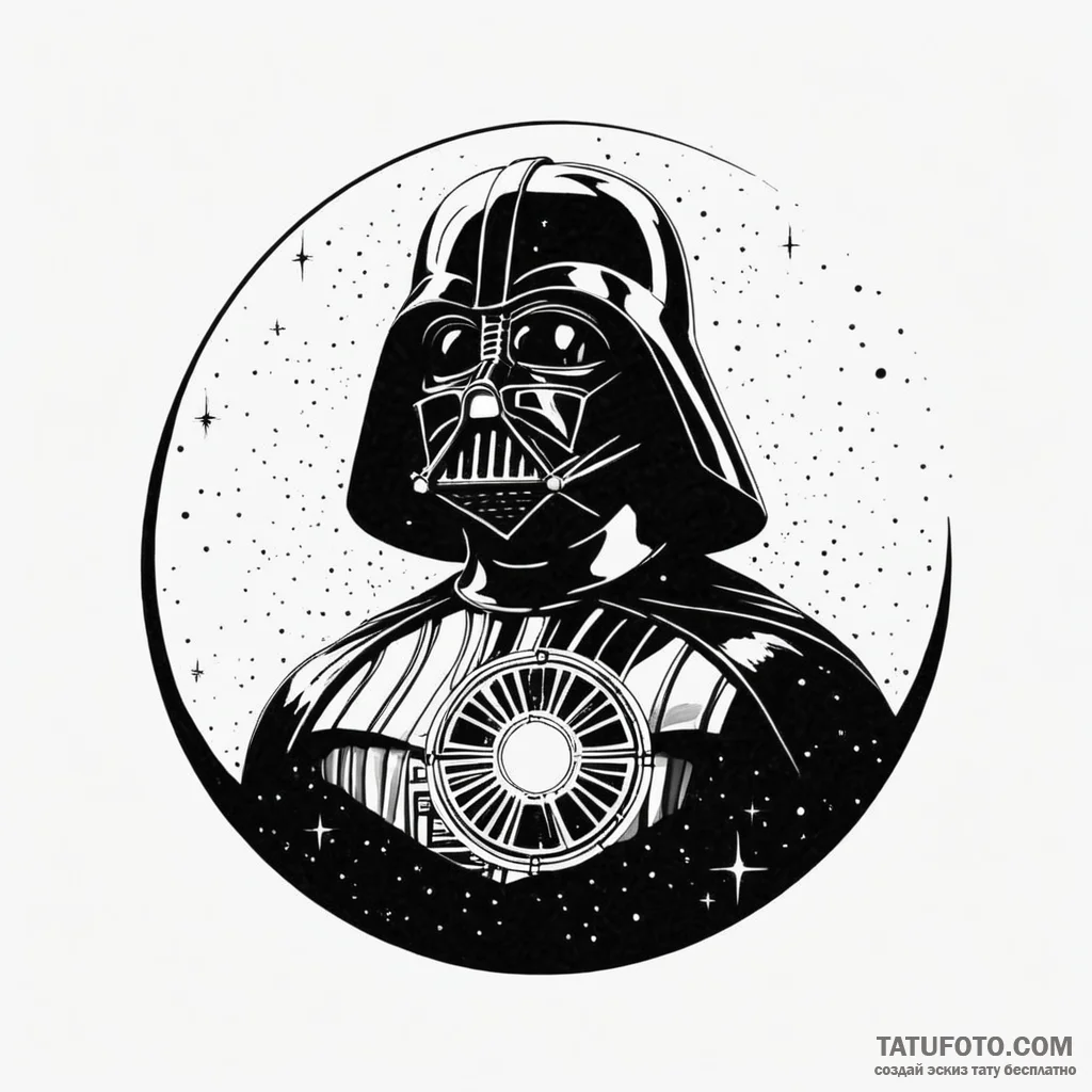 Linework tattoo design of darth vader's silho... - эскиз тату (№1750346759_0, 19.06.2025 15:25) — Tatufoto.com
