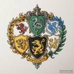 A flash sheet of the four hogwarts house cres… — эскиз тату (№1750346834_0, 19.06.2025 15:27) — Tatufoto.com