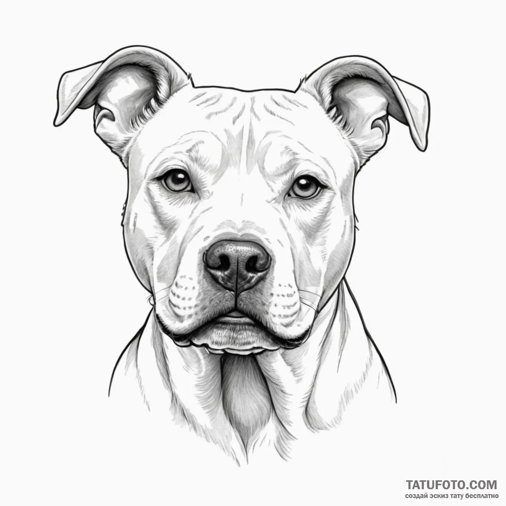 Pit bull terrier - эскиз тату (№1750349589_1, 19.06.2025 16:13) — Tatufoto.com
