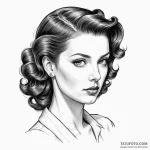 Neo-traditional portrait of rachael, with her… — эскиз тату (№1750350262_1, 19.06.2025 16:24) — Tatufoto.com