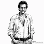 A sketch of dr. ian malcolm, with his iconic… — эскиз тату (№1750350346_0, 19.06.2025 16:25) — Tatufoto.com