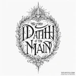 A chicano lettering tattoo «the path of the r… — эскиз тату (№1750350421_0, 19.06.2025 16:27) — Tatufoto.com