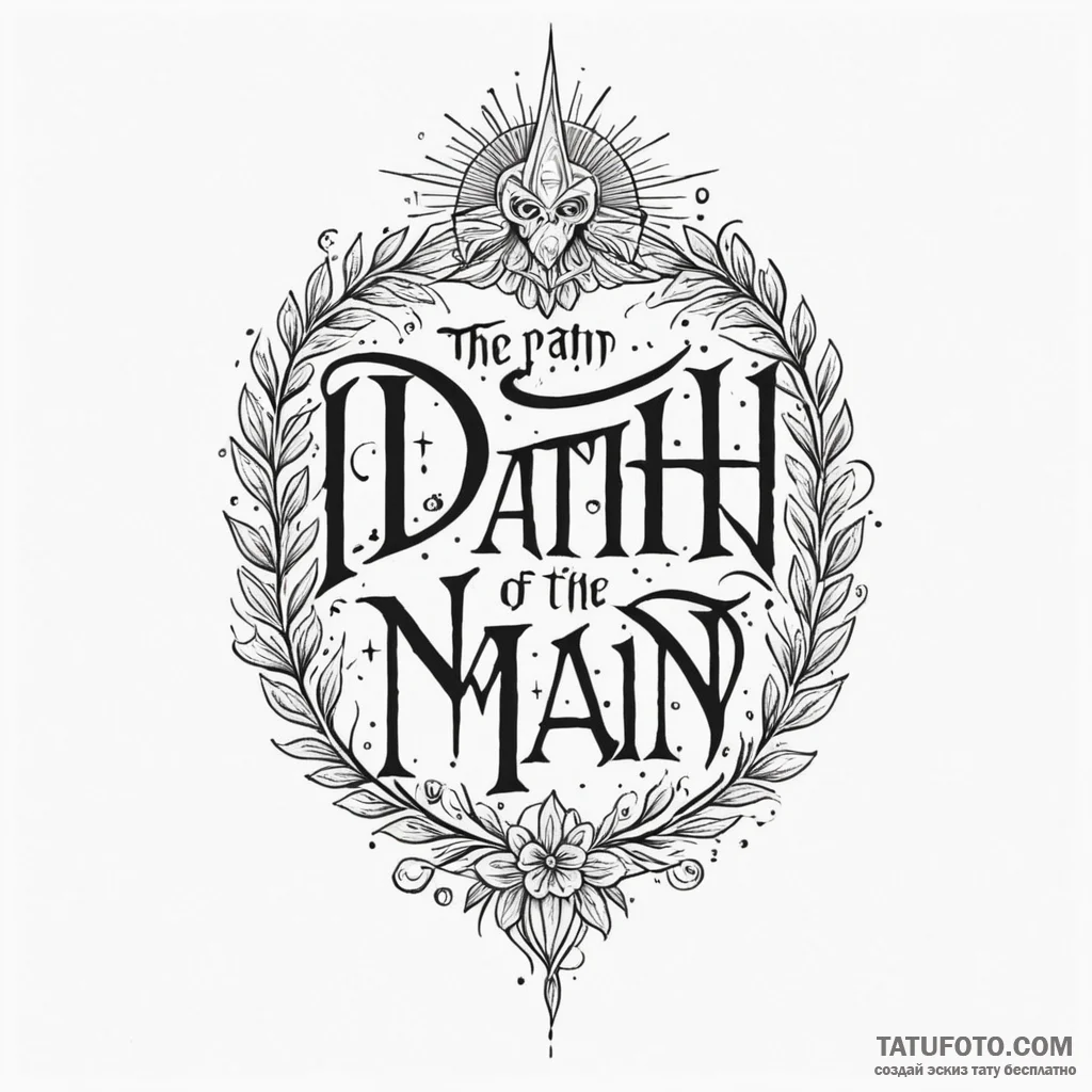 A chicano lettering tattoo "the path of the r... - эскиз тату (№1750350421_0, 19.06.2025 16:27) — Tatufoto.com
