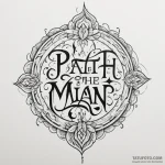 A chicano lettering tattoo «the path of the r… — эскиз тату (№1750350421_1, 19.06.2025 16:27) — Tatufoto.com