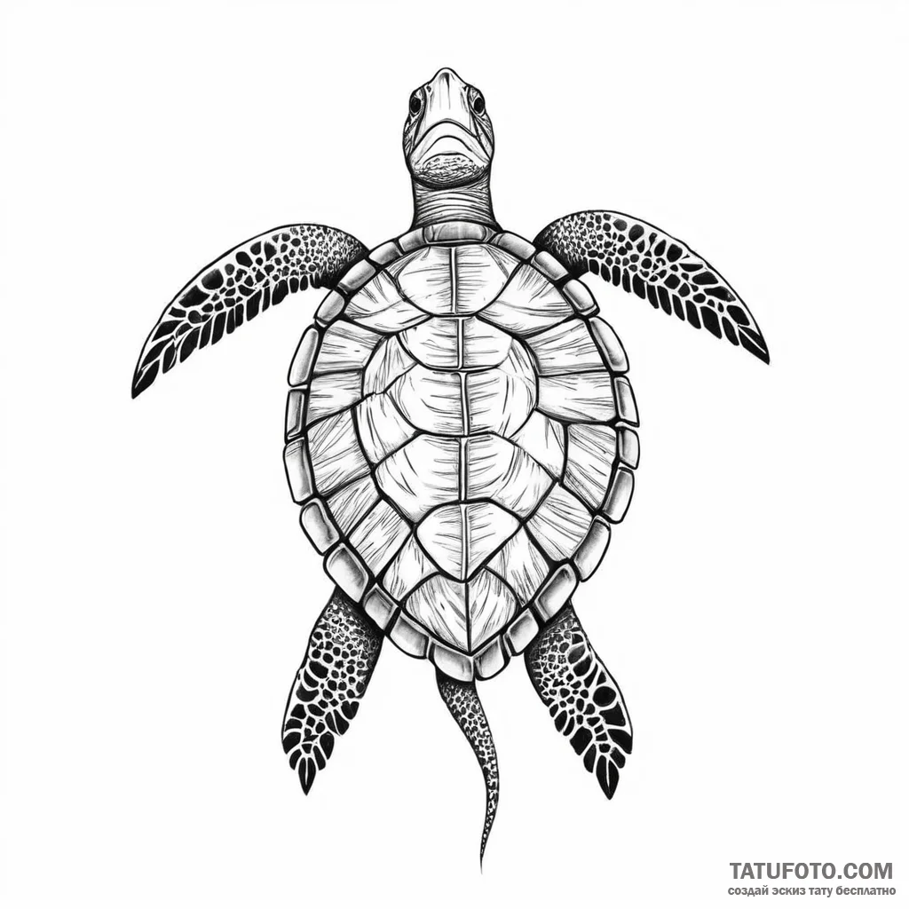 Turtle - эскиз тату (№1750352129_0, 19.06.2025 16:55) — Tatufoto.com