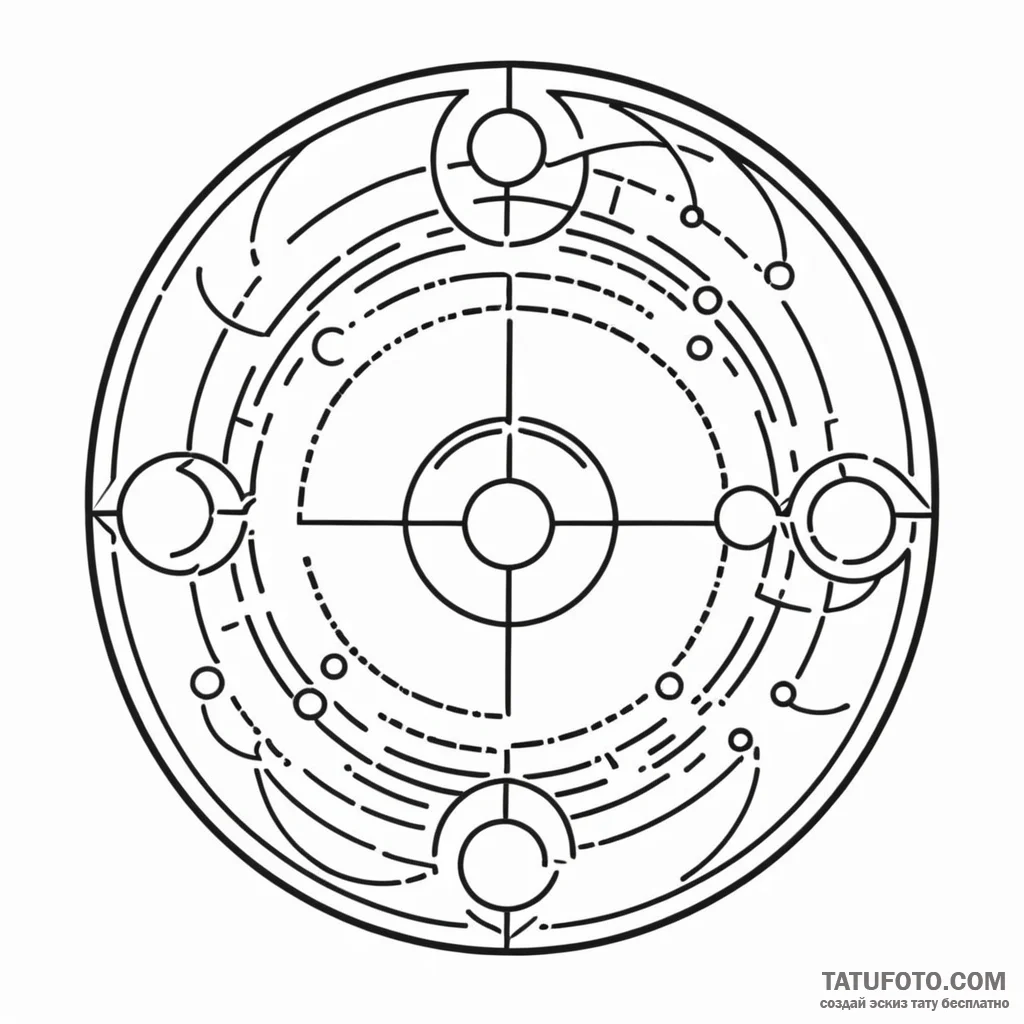 A linework design of the crop circles from si... - эскиз тату (№1750352909_0, 19.06.2025 17:08) — Tatufoto.com