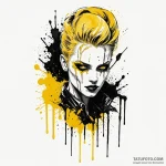 A watercolor tattoo of the yellow blood in si… — эскиз тату (№1750353145_0, 19.06.2025 17:12) — Tatufoto.com