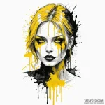 A watercolor tattoo of the yellow blood in si… — эскиз тату (№1750353145_1, 19.06.2025 17:12) — Tatufoto.com