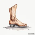 A watercolor tattoo of the big, booted foot f… — эскиз тату (№1750353876_1, 19.06.2025 17:24) — Tatufoto.com