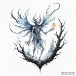 A watercolor tattoo of a will-o’-the-wisp, le… — эскиз тату (№1750353957_0, 19.06.2025 17:25) — Tatufoto.com