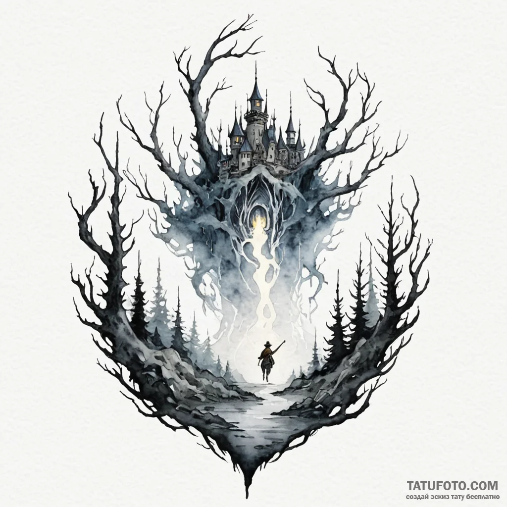 A watercolor tattoo of a will-o'-the-wisp, le... - эскиз тату (№1750353957_1, 19.06.2025 17:25) — Tatufoto.com