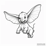 A linework tattoo of dumbo, the elephant, fly… — эскиз тату (№1750354762_1, 19.06.2025 17:39) — Tatufoto.com