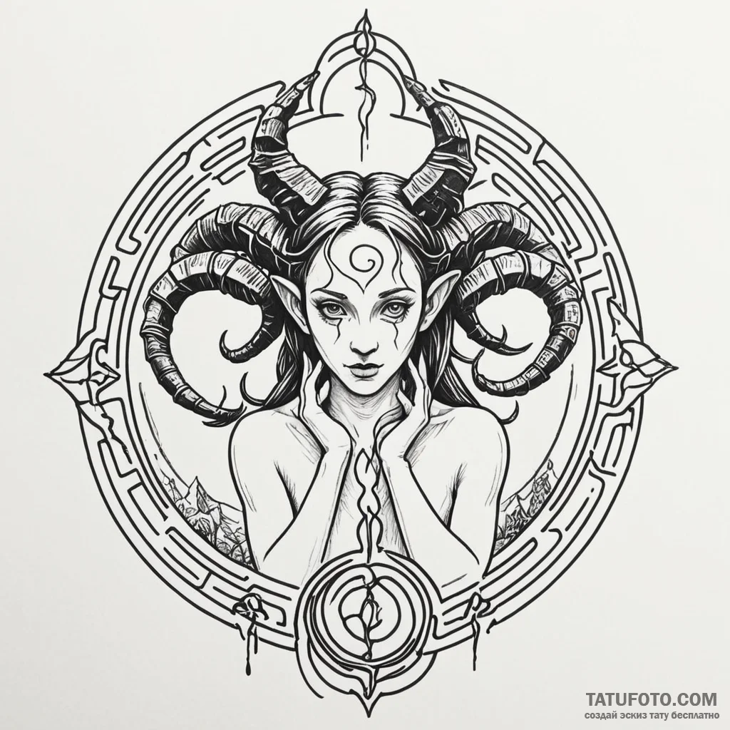 A linework design of the labyrinth from pan's... - эскиз тату (№1750355651_0, 19.06.2025 17:54) — Tatufoto.com