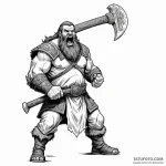 A graphic novel style panel of gimli, axe in… — эскиз тату (№1750356536_0, 19.06.2025 18:08) — Tatufoto.com