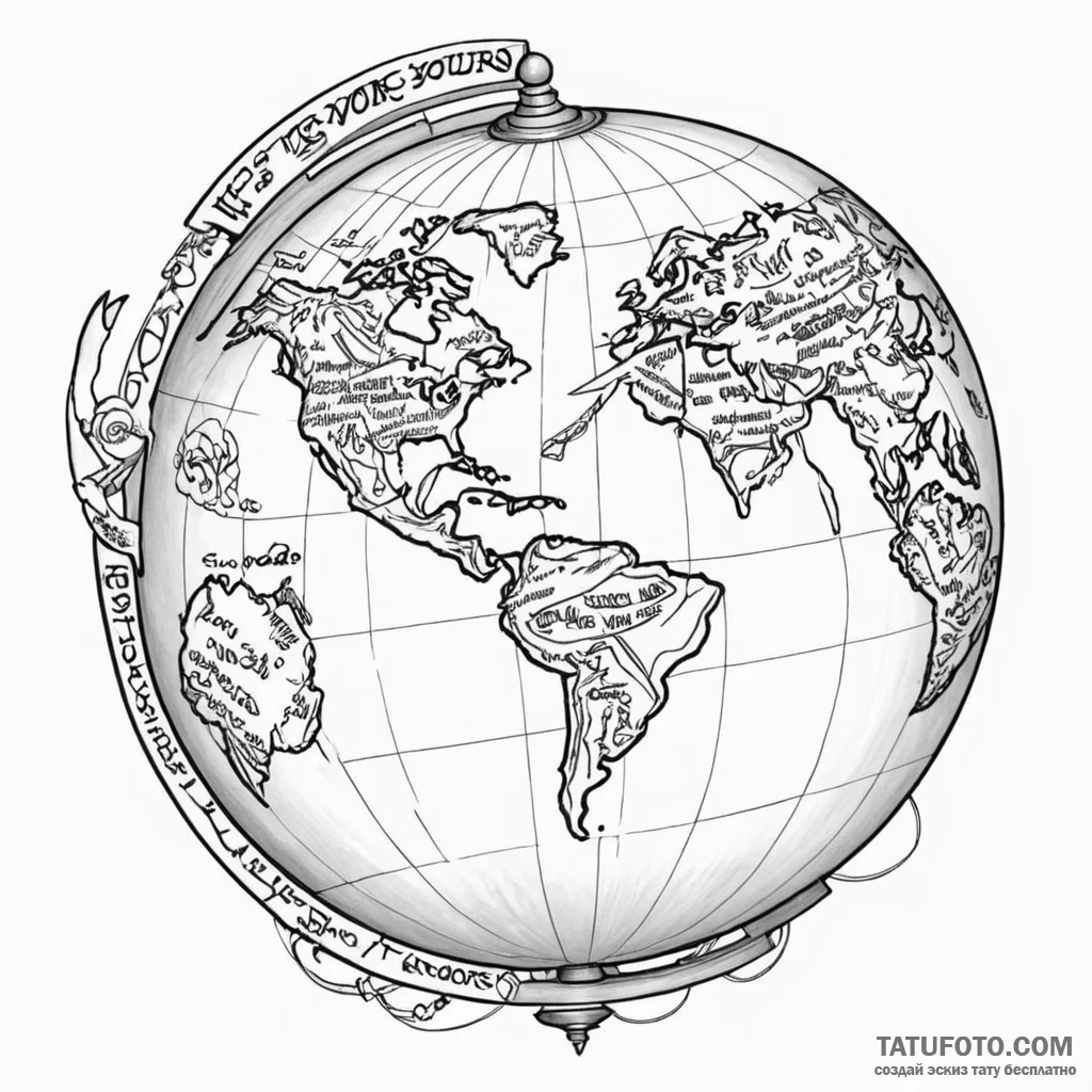 A chicano style tattoo of the "the world is y... - эскиз тату (№1750356696_1, 19.06.2025 18:11) — Tatufoto.com