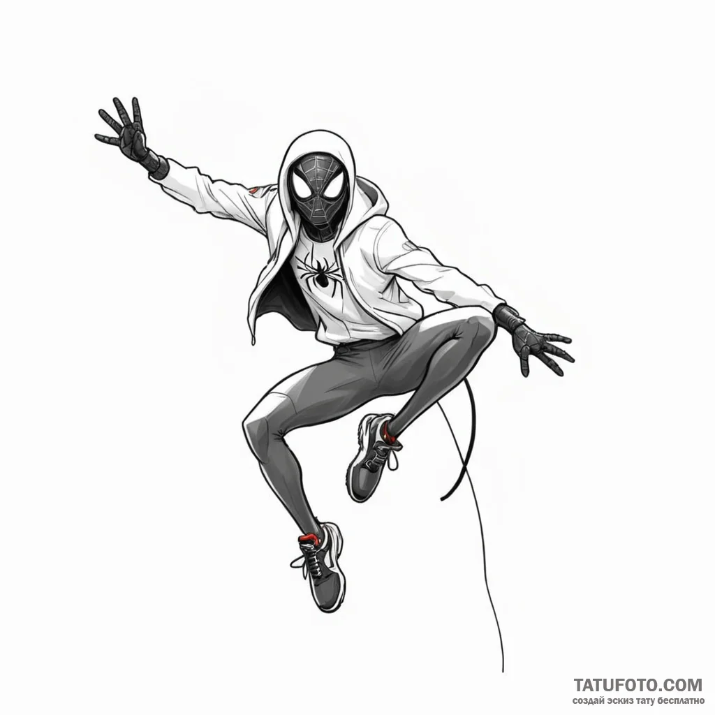 A sketch of the "leap of faith" scene from in... - эскиз тату (№1750357511_0, 19.06.2025 18:25) — Tatufoto.com
