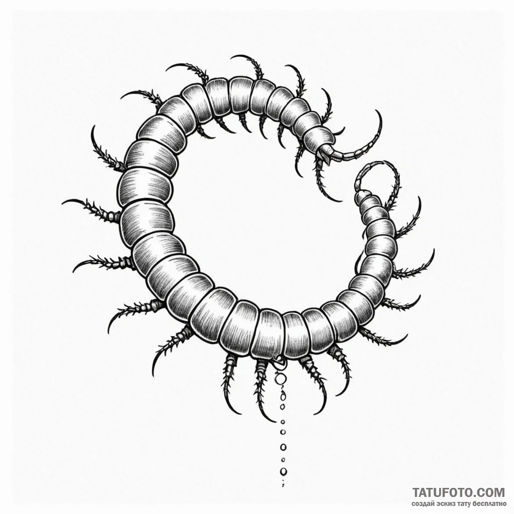 Centipede - эскиз тату (№1750358312_0, 19.06.2025 18:38) — Tatufoto.com