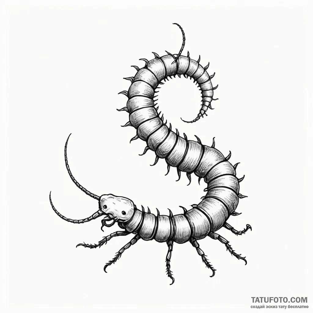 Centipede - эскиз тату (№1750358312_1, 19.06.2025 18:38) — Tatufoto.com