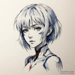 A watercolor tattoo of rei ayanami from evang… — эскиз тату (№1750358392_1, 19.06.2025 18:39) — Tatufoto.com
