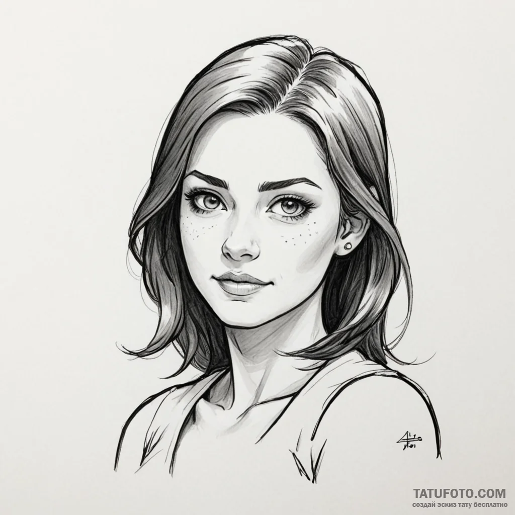 A sketch of anya forger from spy x family, wi... - эскиз тату (№1750359375_1, 19.06.2025 18:56) — Tatufoto.com