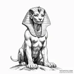A sketch of a sphinx, posing a riddle. — эскиз тату (№1750359453_0, 19.06.2025 18:57) — Tatufoto.com