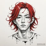 A trash polka portrait of the main character… — эскиз тату (№1750360332_0, 19.06.2025 19:12) — Tatufoto.com