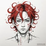 A trash polka portrait of the main character… — эскиз тату (№1750360332_1, 19.06.2025 19:12) — Tatufoto.com