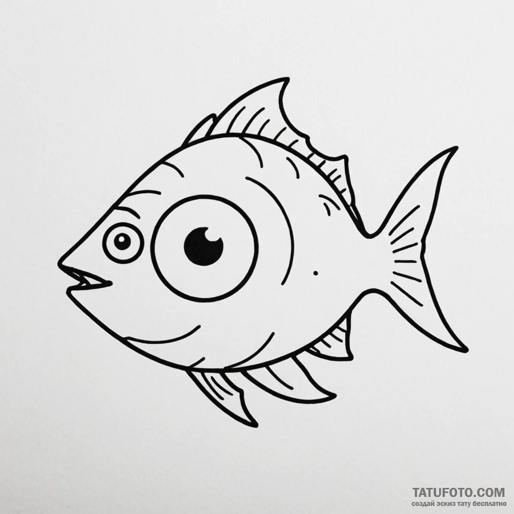 A minimalist tattoo of blinky, the three-eyed... - эскиз тату (№1750361050_0, 19.06.2025 19:24) — Tatufoto.com