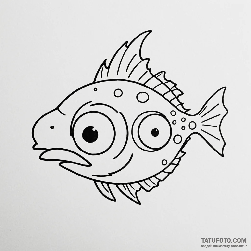 A minimalist tattoo of blinky, the three-eyed... - эскиз тату (№1750361050_1, 19.06.2025 19:24) — Tatufoto.com