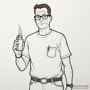 A neo-traditional tattoo of hank hill from ki... - эскиз тату (№1750361447_0, 19.06.2025 19:30) — Tatufoto.com