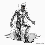 124. a graphic novel panel of the t-1000 emer… — эскиз тату (№1750361937_0, 19.06.2025 19:38) — Tatufoto.com