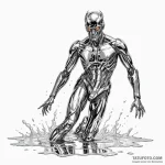 124. a graphic novel panel of the t-1000 emer… — эскиз тату (№1750361937_1, 19.06.2025 19:38) — Tatufoto.com
