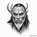 A neo-traditional portrait of a fierce uruk-h… — эскиз тату (№1750362099_0, 19.06.2025 19:41) — Tatufoto.com