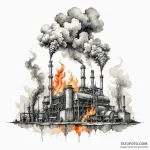 A watercolor sketch of industrial birmingham,… — эскиз тату (№1750362821_0, 19.06.2025 19:53) — Tatufoto.com
