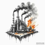 A watercolor sketch of industrial birmingham,… — эскиз тату (№1750362821_1, 19.06.2025 19:53) — Tatufoto.com