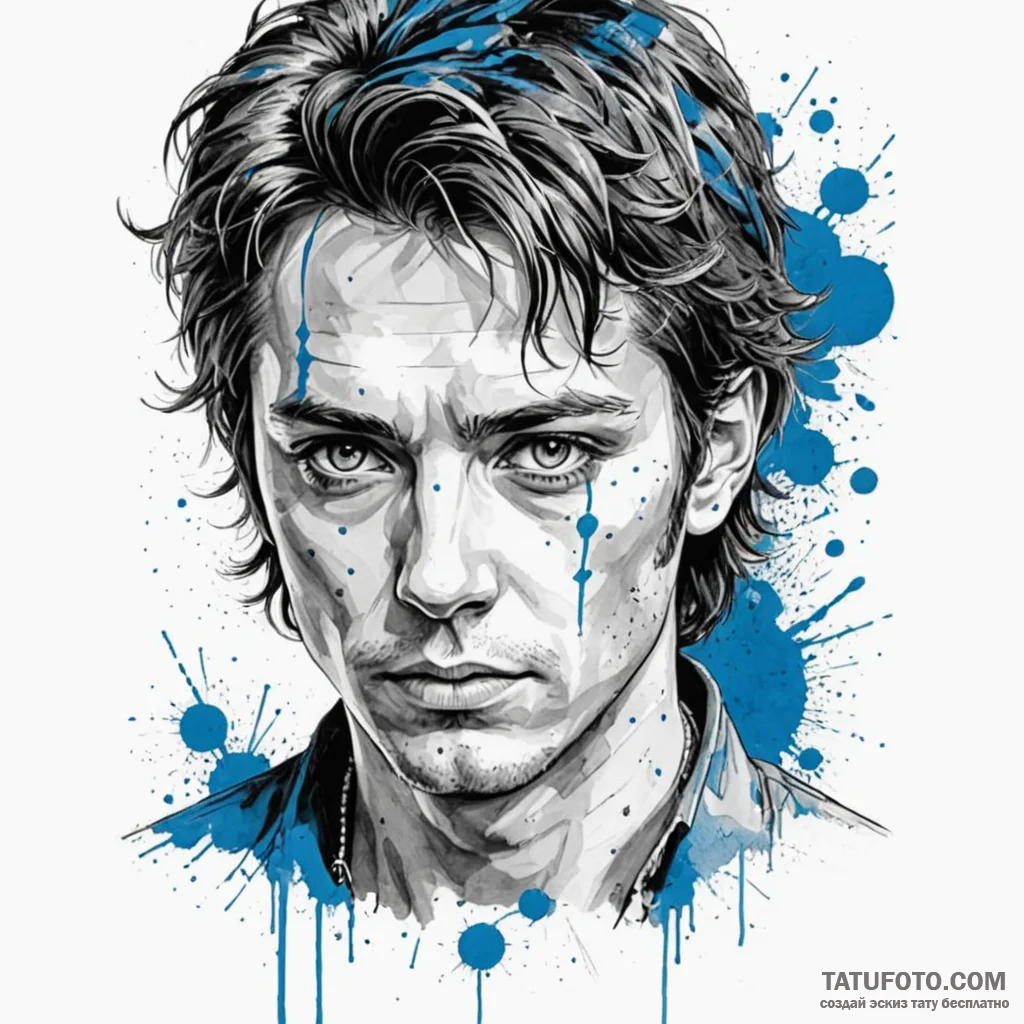 Trash polka portrait of paul atreides, his ey... - эскиз тату (№1750362984_0, 19.06.2025 19:56) — Tatufoto.com