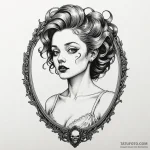 A surrealist tattoo of the «lady in the radia… — эскиз тату (№1750363228_0, 19.06.2025 20:00) — Tatufoto.com