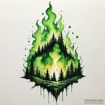 A watercolor tattoo of the wildfire explosion… — эскиз тату (№1750371026_1, 19.06.2025 22:10) — Tatufoto.com