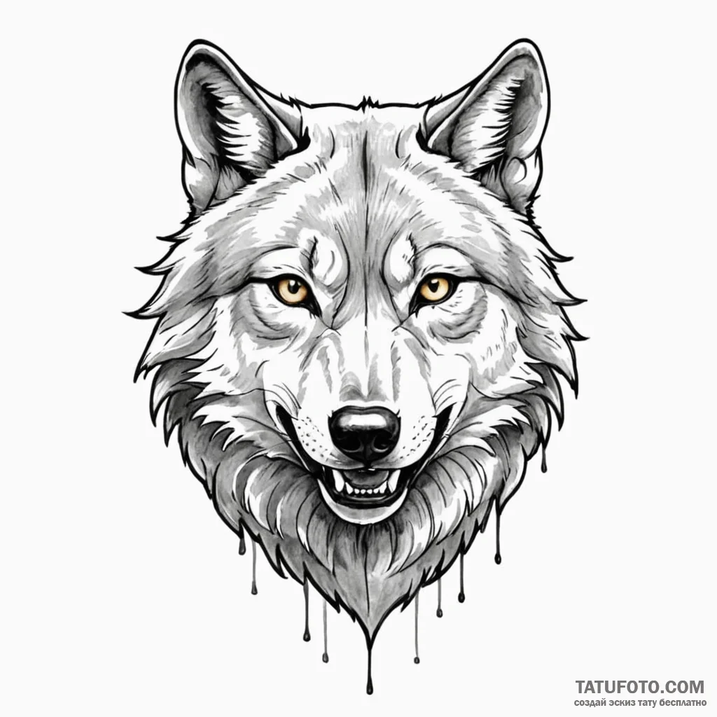 Wolf grin - эскиз тату (№1750371107_0, 19.06.2025 22:11) — Tatufoto.com