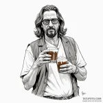 A neo-traditional tattoo of the dude from the… — эскиз тату (№1750371189_0, 19.06.2025 22:13) — Tatufoto.com