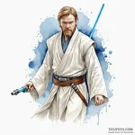 Watercolor sketch of obi-wan kenobi as a forc… — эскиз тату (№1750371924_0, 19.06.2025 22:25) — Tatufoto.com