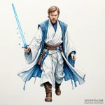 Watercolor sketch of obi-wan kenobi as a forc… — эскиз тату (№1750371924_1, 19.06.2025 22:25) — Tatufoto.com