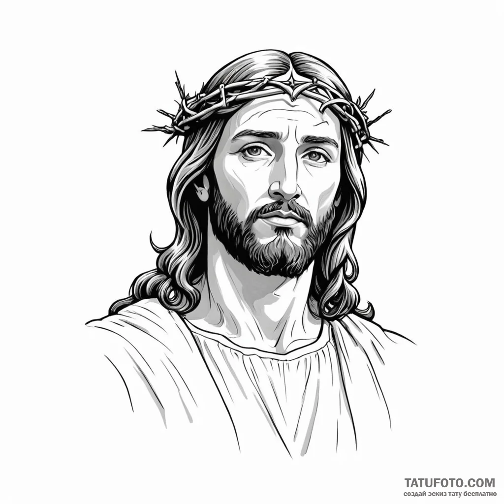 Jesus christ - эскиз тату (№1750372825_0, 19.06.2025 22:40) — Tatufoto.com