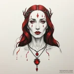 A neo-traditional tattoo of melisandre, the r… — эскиз тату (№1750373651_0, 19.06.2025 22:54) — Tatufoto.com