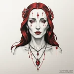 A neo-traditional tattoo of melisandre, the r… — эскиз тату (№1750373651_1, 19.06.2025 22:54) — Tatufoto.com
