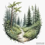 A melancholic watercolor sketch of the zone f… — эскиз тату (№1750374632_0, 19.06.2025 23:10) — Tatufoto.com