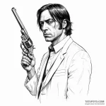 A neo-traditional portrait of anton chigurh w… — эскиз тату (№1750375550_0, 19.06.2025 23:25) — Tatufoto.com